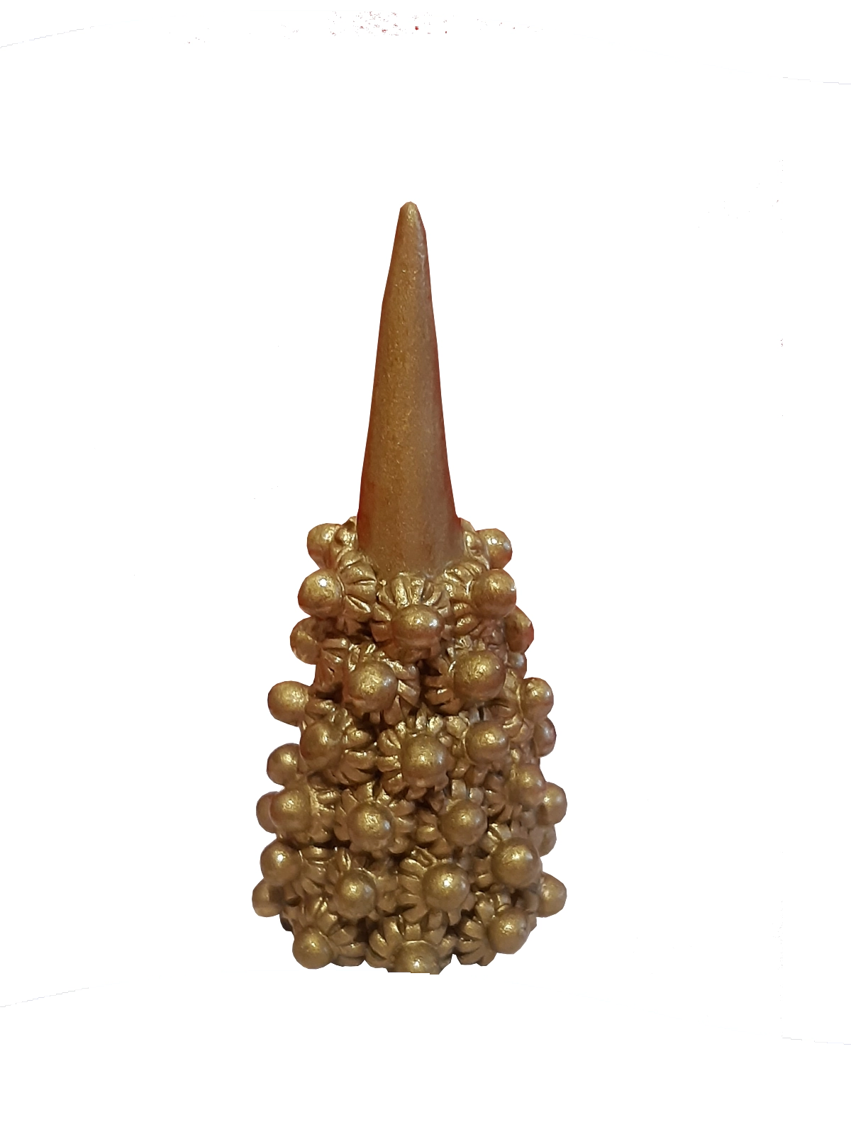 Foto di porta anelli in ceramica color oro ispirato alla filigrana sarda - Tipo A