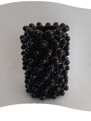 Piccolo Vaso Portapenne nero in ceramica sarda